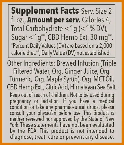 Turmeric Ginger Shot – 30 MG Hemp