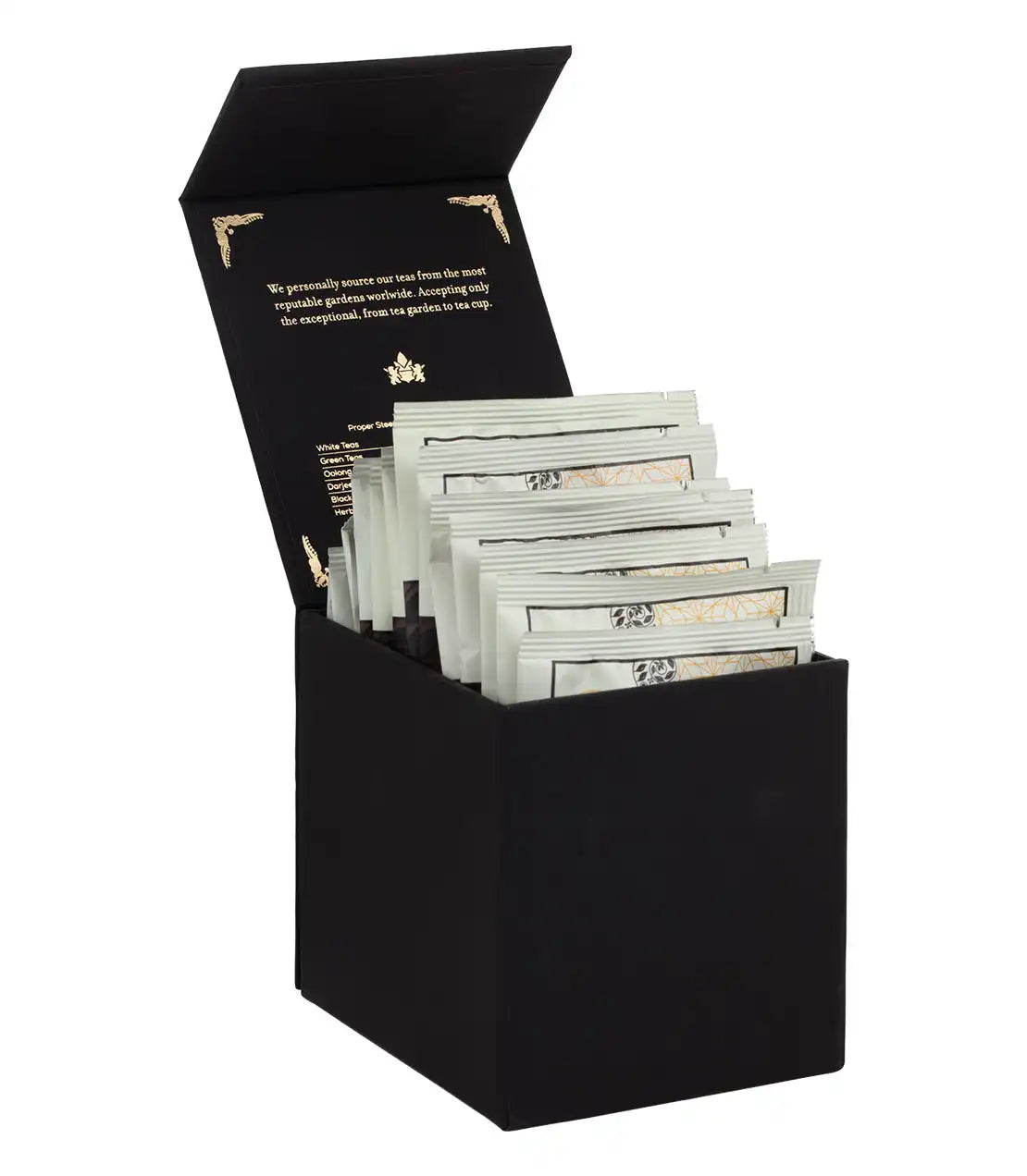 Harney Heritage – Herbal & Decaf Wrapped Sachet Sampler Black Box