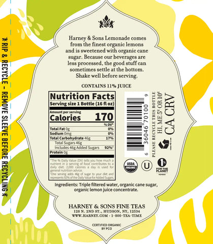 Organic Lemonade Juice Drink
