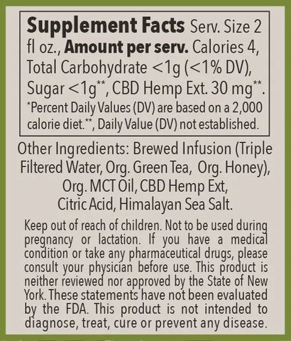 Green Tea & Honey Shot – 30 MG Hemp